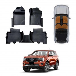 Front Rear Floor Mats for Ford Everest 2022-Onwards All Weather Heavy Duty XPE Car Trunk Luggage Tray