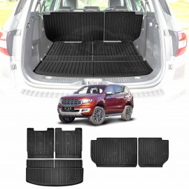 Boot Liners Back Seat Protector for Ford Everest SUV 2015-2022 All Weather Heavy Duty Cargo Car Trunk Kick Mats