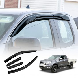 Weathershields for Ford Ranger Extra Super Cab 2011-2022 Car Weather Shields Wind Deflectors Window Sun Visor 4-Piece Set