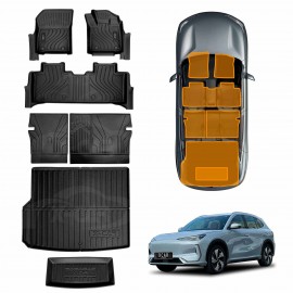 3D Floor Mats Boot Liner Set for Geely EX5 2025-Onwards All Weather Heavy Duty Toolbox Cargo Car Trunk Back Seat Kick Cover Luggage Tray