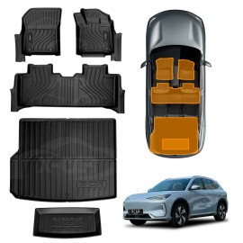 3D Floor Mats Boot Liner Set for Geely EX5 2025-Onwards All Weather Heavy Duty Toolbox Cargo Car Trunk Luggage Tray