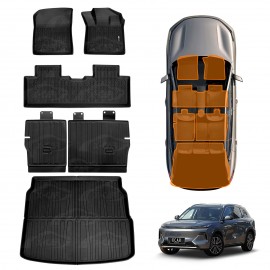 Floor Mats Boot Liner Set for Geely Starray EM-i 2025-Onwards All Weather Car Trunk Cargo Kick Back Seat Cover