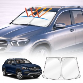 WindScreen Sun Shade for Mercedes-Benz GLE 2018-2025 Blocks UV Rays Sun Visor Protector Foldable Sunshade