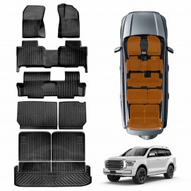 Floor Mats Boot Liner Set for GWM Tank 500 Tank500 2024-Onwards All Weather Heavy Duty Cargo Kick Mats Back Seat Protector Cover