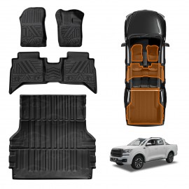 3D Premium Floor Mats Tub Liner for GWM Cannon/Cannon-L 2021-Onwards All Weather Heavy Duty Cargo Car Trunk Luggage Tray