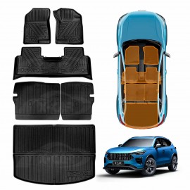 Floor Mats Boot Liner Set for GWM Haval Jolion 2024-Onwards All Weather Cargo Kick Mats Back Seat Protector Cover With Upper Boot Level