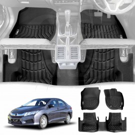 3D Floor Mats for Honda City Auto 2014-2020 Heavy Duty All Weather Car Mats Carpet Liner Set