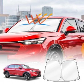 WindScreen Sun Shade for Honda HR-V HRV 2022-2025 Blocks UV Rays Foldable Custom Wind Screen Sun Visor Protector