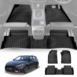 3D Floor Mats for Hyundai i30 Hatchback 2018-2025 Heavy Duty All Weather Front Rear Car Mats Carpet Liner
