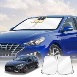 WindScreen Sun Shade for Hyundai i30 Hatchback 2018-2025 Blocks UV Rays Foldable Custom Wind Screen Sun Visor Protector