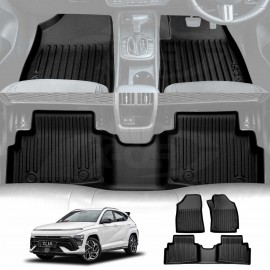 3D Floor Mats for Hyundai Kona 2023-2025 Heavy Duty All Weather Car Mats Carpet Liner Set