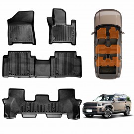 3D Heavy Duty All Weather Car Mats Floor Liner Full Set for Hyundai SantaFe Santa Fe 6/7 Seater 2024-Onwards
