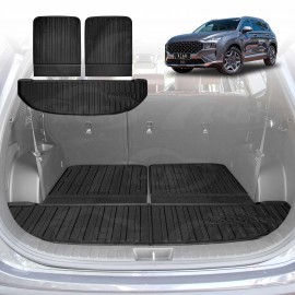 3 Pcs Boot Liners for Hyundai Santa Fe SantaFe 2018-2023 All Weather Heavy Duty Cargo Trunk Cover Mat Luggage Tray Car Accessories
