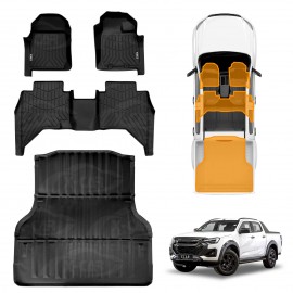 3D Floor Mats Tub Liner for ISUZU D-MAX DMAX Dual Cab 2020-Onwards All Weather Heavy Duty Cargo Car Trunk Luggage Tray