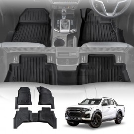 3D Floor Mats for ISUZU D-MAX DMAX Dual Cab 2020-Onwards Heavy Duty All Weather Car Mats Liner Set Car Accessories