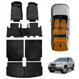 3D Floor Mats Boot Liners Set for Isuzu MU-X MUX 2013-2021 All Weather Heavy Duty Cargo Car Trunk Luggage Tray