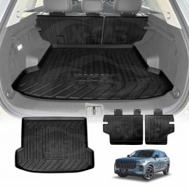 Boot Liner Set for Jaecoo J7 SHS PHEV 2024-Onwards All Weather Heavy Duty Car Trunk Cargo Kick Mats Back Seat Protector