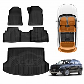 3D Floor Mats Boot Liner Set for  Kia Seltos 2019-2022 All Weather Heavy Duty Cargo Car Trunk Luggage Tray