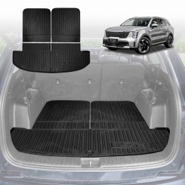 Boot Liners for Kia Sorento 2020-Onwards All Weather Heavy Duty Cargo Trunk Mat Luggage Tray Car Accessories 3-Pcs Version