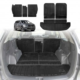 Boot Liners Kick Mats Set for Kia Sorento UM Series 2015-2020 All Weather Heavy Duty Cargo Car Trunk Back Seat Protector