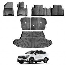 Floor Car Mats Seat Back Kick Cargo Boot Liner Set for Kia Sportage 2021-2025 Heavy Duty Car Seats Kick Mats Cover