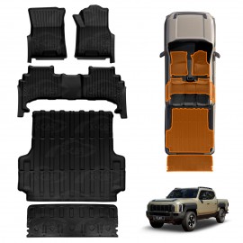 3D Floor Mats Tub Liner for Kia Tasman Dual Cab 2025-Onwards All Weather Heavy Duty Cargo Car Trunk Tailgate Ute Protector Set