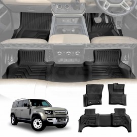 3D Floor Mats for Land Rover Defender L663 110 5 Seater 2020-Onwards All Weather Heavy Duty Cargo Car Trunk Luggage Tray