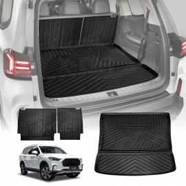 Boot Liner Set for LDV D90 2017-2024 All Weather Heavy Duty Car Trunk Back Seat Protector Cargo Kick Mats