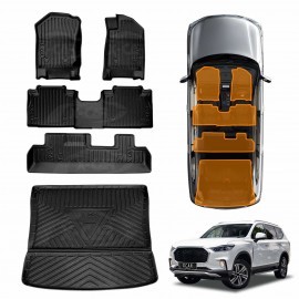 3D Floor Mats Boot Liner for LDV D90 2017-2024 All Weather Heavy Duty Cargo Car Trunk Luggage Tray