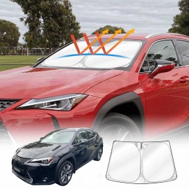 WindScreen Sun Shade for Lexus UX 2019-2025 Blocks UV Rays Foldable Custom Wind Screen Sun Visor Protector