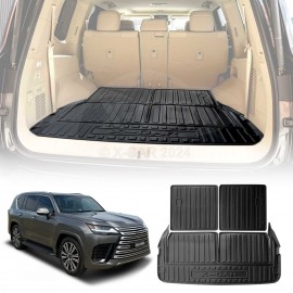 3-Pcs Boot Liner for Lexus LX Series LX500d LX600 2021-Onwards Heavy Duty Cargo Trunk Mat Luggage Tray