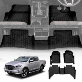 3D Floor Mats for Mazda BT-50 BT50 Dual Cab TF Series 2020-Onwards Heavy Duty All Weather Car Mats Carpet Liner Set Car Accessories