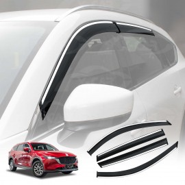 Weathershields for Mazda CX8 CX-8 2018-2024 Car Weather Shields Wind Deflectors Window Sun Visor 4-Piece Set