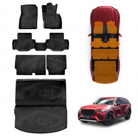 3D Floor Mats Boot Liner Set for Mazda CX-70 CX70 2024-Onwards All Weather Heavy Duty Cargo Kick Mats Back Seat Protector Cover