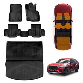 3D Floor Mats Boot Liner Set for Mazda CX-70 CX70 2024-Onwards All Weather Heavy Duty Cargo Car Trunk Luggage Tray