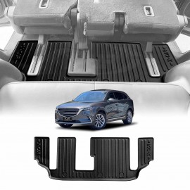 Third Row Seat Floor Mat for Mazda CX-9 CX9 2016-Onwards Heavy Duty All Weather Car Mats Carpet Liner Set