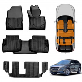 3D Floor Mats for Mazda CX-9 CX9 2016-Onwards Heavy Duty All Weather Car Mats Carpet Liner Set