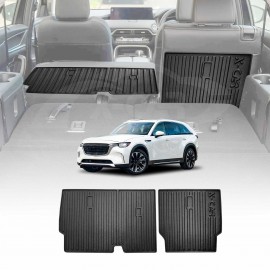 Back Seat Protector for Mazda CX-90 CX90 2023-Onwards All Weather Heavy Duty Car Kick Cargo Mats Cover Accessories