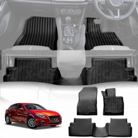 3D Floor Mats for Mazda 3 Hatch Sedan BN BM 2014-2019 Heavy Duty All Weather Car Mats Carpet Liner Set