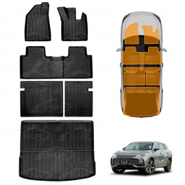 Floor Mats Boot Liner Set for MG HS AS33 Series 2024-Onwards All Weather Heavy Duty Cargo Kick Mats Back Seat Protector Cover