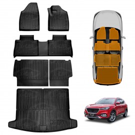 Floor Mats Boot Liner Set for MG HS 2018-2024 All Weather Heavy Duty Cargo Kick Mats Back Seat Cover Car Trunk Accessories