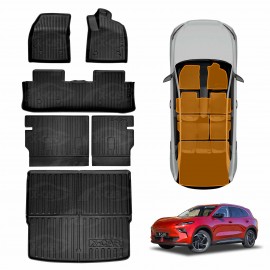 3D Floor Mats Boot Liner Set for MG MGS5 EV 2025-Onwards All Weather Heavy Duty Cargo Kick Mats Back Seat Protector Cover