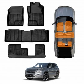 3D Floor Mats for Mitsubishi Outlander ZM Series PHEV 7-Seater 2021-Onwards Heavy Duty All Weather Car Mats Carpet Liner Set
