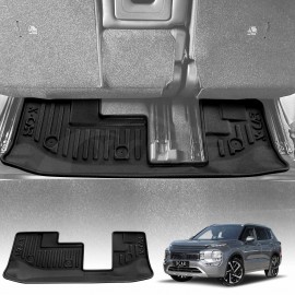 3D Third Row Seat Floor Mat for Mitsubishi Outlander ZM Series PHEV 7-Seater 2021-Onwards Heavy Duty All Weather Car Mats Carpet Liner