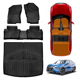 3D Floor Mats Boot Liner for Mitsubishi Eclipse Cross 2021-Onwards All Weather Heavy Duty Cargo Car Trunk Luggage Tray Car Accessories