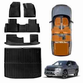 3D Floor Mats Boot Liner for Mitsubishi Outlander ZM 7 Seater 2021-2025 All Weather Heavy Duty TPE Cargo Car Trunk Luggage Tray
