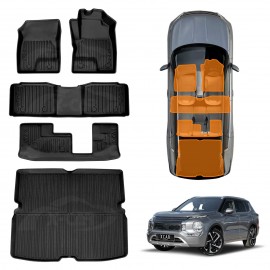 3D Floor Mats Boot Liner for Mitsubishi Outlander ZM Series PHEV 7 Seater 2021-Onwards All Weather Heavy Duty Cargo Car Trunk Luggage Tray