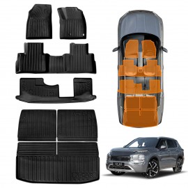 Boot Liners Floor Mats for Mitsubishi Outlander ZM 7 Seater 2021-2025 All Weather Heavy Duty 3 Pcs Version Cargo Car Trunk Luggage Tray