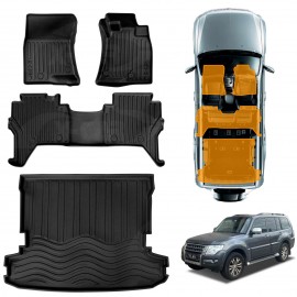 3D Floor Mats Boot Liner for Mitsubishi Pajero 2006-2022 All Weather Heavy Duty Cargo Car Trunk Luggage Tray