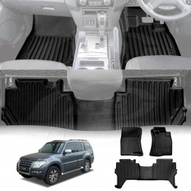 3D Floor Mats for Mitsubishi Pajero 2006-2022 Heavy Duty All Weather Front Rear Car Mats Carpet Liner